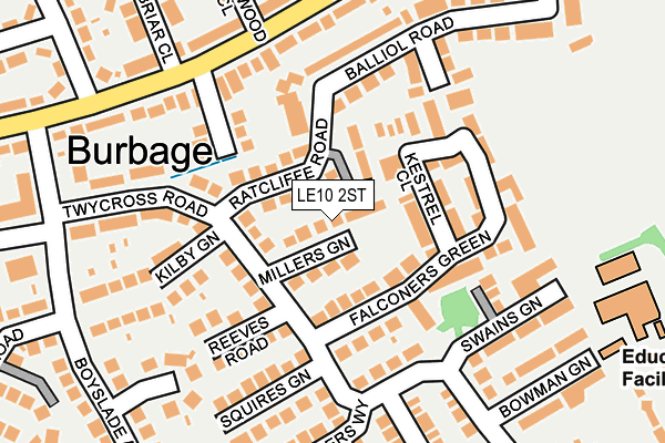 LE10 2ST map - OS OpenMap – Local (Ordnance Survey)