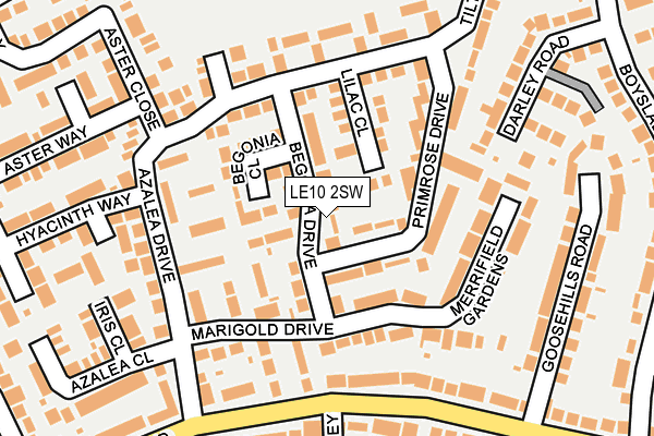 LE10 2SW map - OS OpenMap – Local (Ordnance Survey)