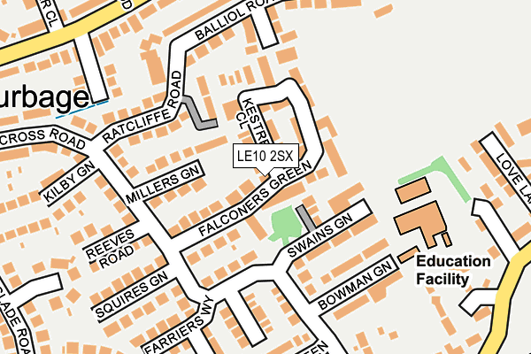 LE10 2SX map - OS OpenMap – Local (Ordnance Survey)