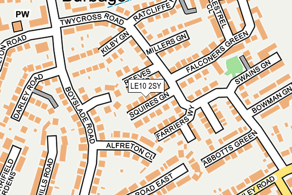 LE10 2SY map - OS OpenMap – Local (Ordnance Survey)