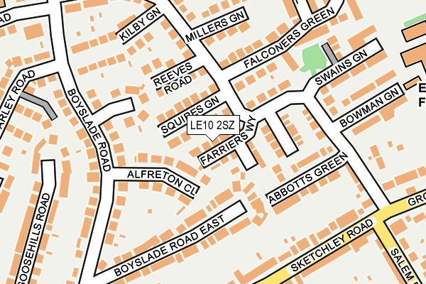 LE10 2SZ map - OS OpenMap – Local (Ordnance Survey)