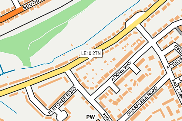 LE10 2TN map - OS OpenMap – Local (Ordnance Survey)