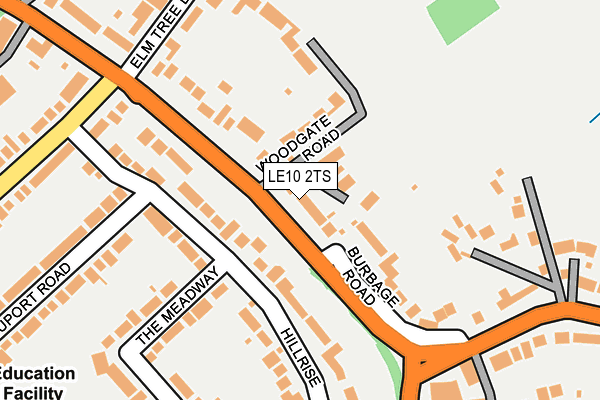 LE10 2TS map - OS OpenMap – Local (Ordnance Survey)
