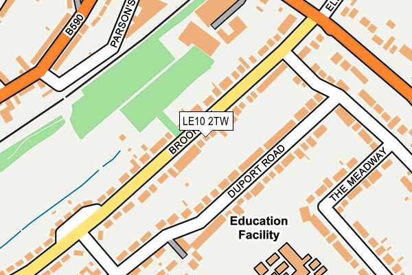 LE10 2TW map - OS OpenMap – Local (Ordnance Survey)