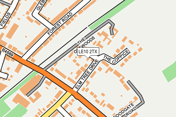 LE10 2TX map - OS OpenMap – Local (Ordnance Survey)
