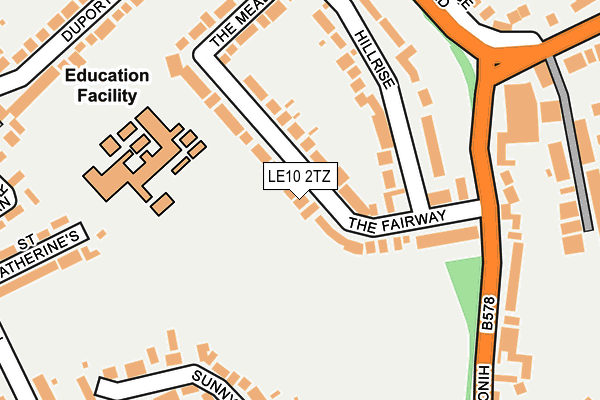 LE10 2TZ map - OS OpenMap – Local (Ordnance Survey)