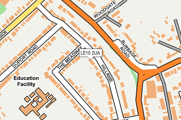 LE10 2UA map - OS OpenMap – Local (Ordnance Survey)