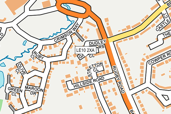 LE10 2XA map - OS OpenMap – Local (Ordnance Survey)