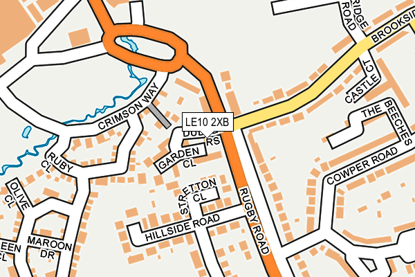 LE10 2XB map - OS OpenMap – Local (Ordnance Survey)
