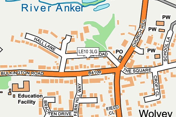 LE10 3LG map - OS OpenMap – Local (Ordnance Survey)