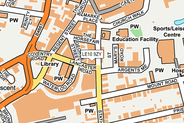 LE10 9ZY map - OS OpenMap – Local (Ordnance Survey)