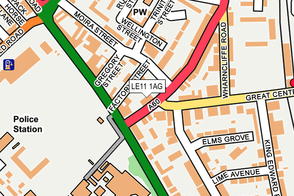 LE11 1AG map - OS OpenMap – Local (Ordnance Survey)