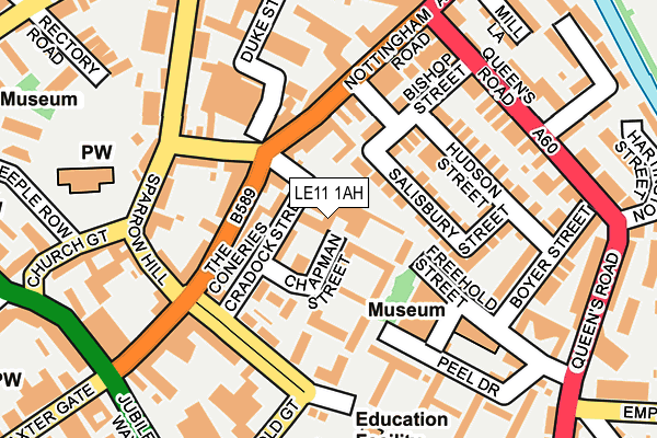 LE11 1AH map - OS OpenMap – Local (Ordnance Survey)