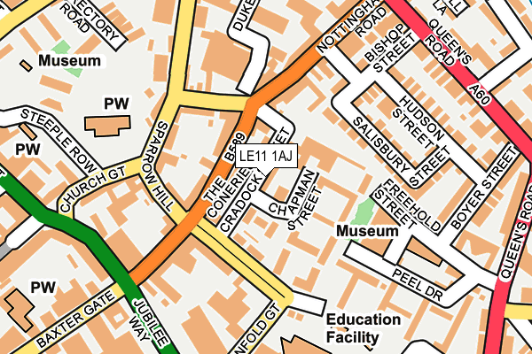 LE11 1AJ map - OS OpenMap – Local (Ordnance Survey)