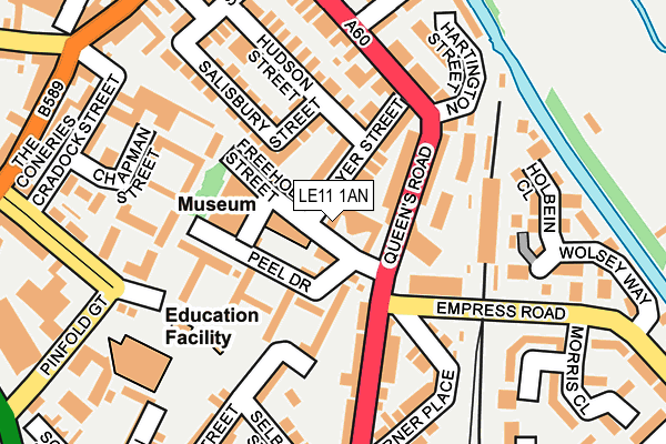 LE11 1AN map - OS OpenMap – Local (Ordnance Survey)