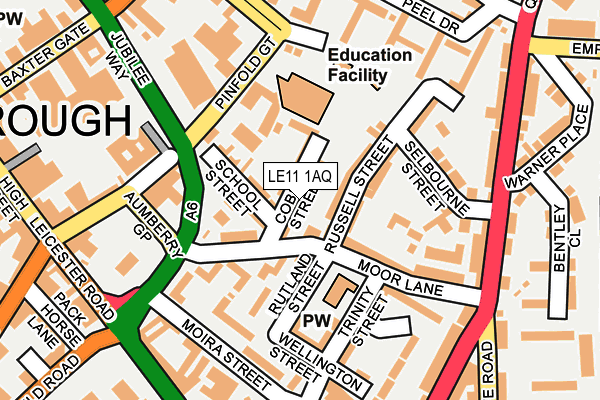 LE11 1AQ map - OS OpenMap – Local (Ordnance Survey)