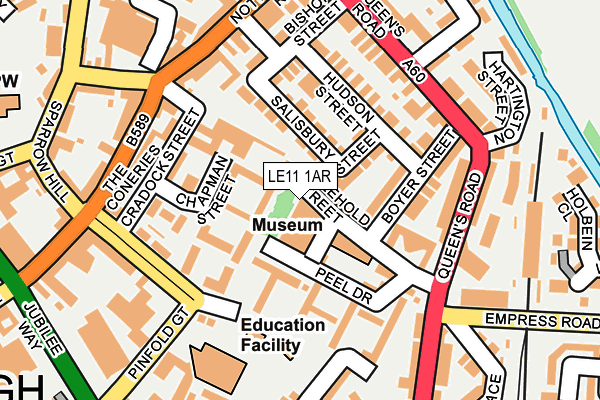 LE11 1AR map - OS OpenMap – Local (Ordnance Survey)