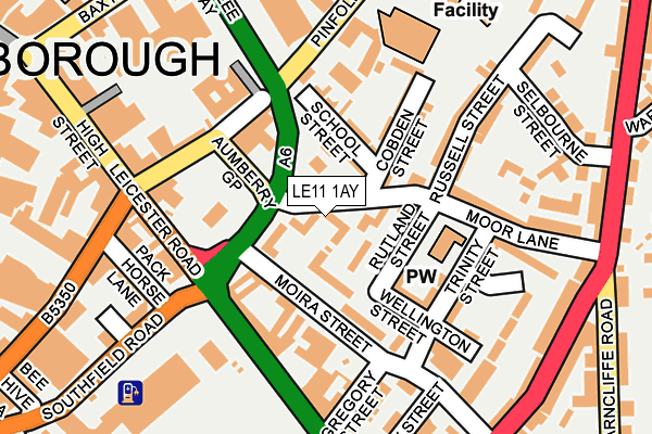 LE11 1AY map - OS OpenMap – Local (Ordnance Survey)