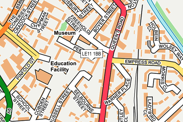 LE11 1BB map - OS OpenMap – Local (Ordnance Survey)