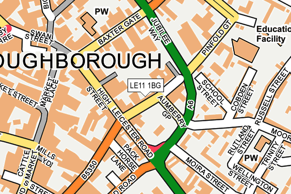 LE11 1BG map - OS OpenMap – Local (Ordnance Survey)