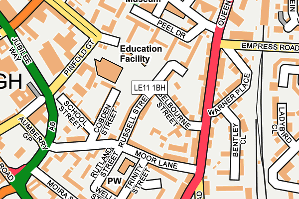 LE11 1BH map - OS OpenMap – Local (Ordnance Survey)