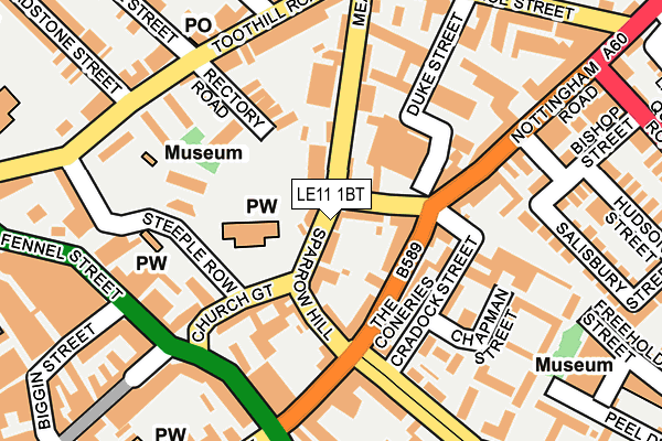LE11 1BT map - OS OpenMap – Local (Ordnance Survey)