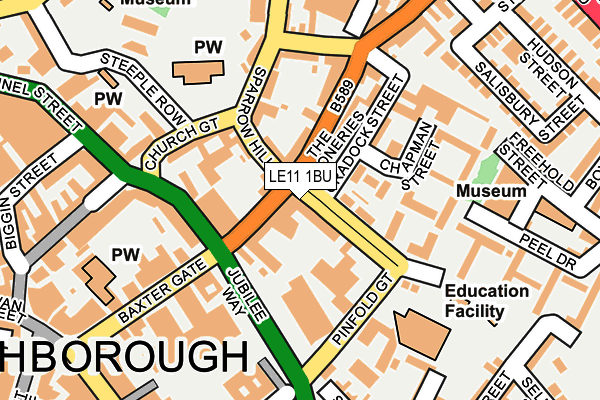 LE11 1BU map - OS OpenMap – Local (Ordnance Survey)