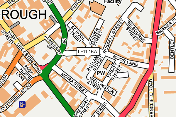 LE11 1BW map - OS OpenMap – Local (Ordnance Survey)