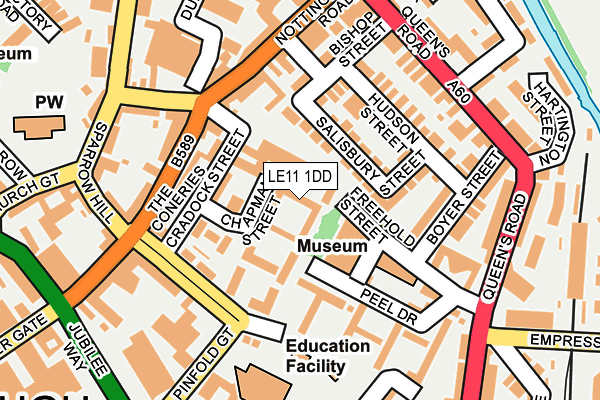 LE11 1DD map - OS OpenMap – Local (Ordnance Survey)