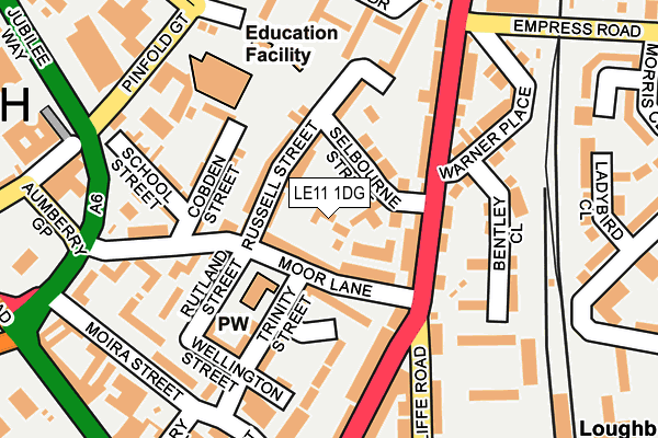LE11 1DG map - OS OpenMap – Local (Ordnance Survey)