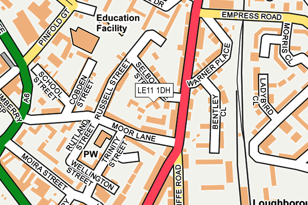 LE11 1DH map - OS OpenMap – Local (Ordnance Survey)