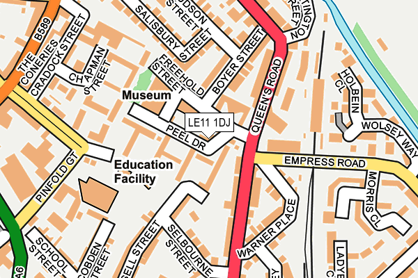 LE11 1DJ map - OS OpenMap – Local (Ordnance Survey)