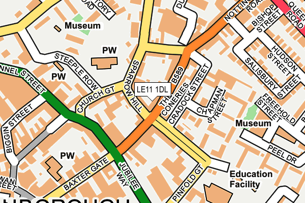 LE11 1DL map - OS OpenMap – Local (Ordnance Survey)