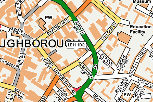 LE11 1DQ map - OS OpenMap – Local (Ordnance Survey)