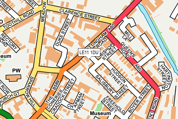 LE11 1DU map - OS OpenMap – Local (Ordnance Survey)
