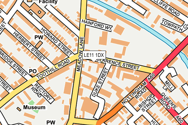 LE11 1DX map - OS OpenMap – Local (Ordnance Survey)