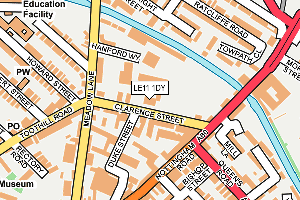 LE11 1DY map - OS OpenMap – Local (Ordnance Survey)