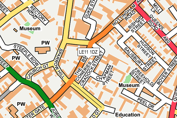 LE11 1DZ map - OS OpenMap – Local (Ordnance Survey)