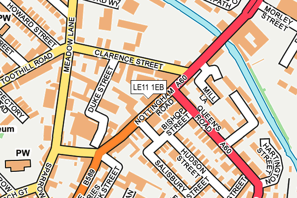 LE11 1EB map - OS OpenMap – Local (Ordnance Survey)