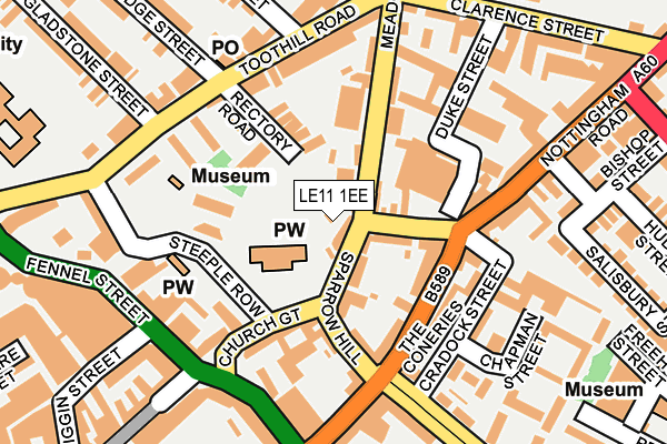 LE11 1EE map - OS OpenMap – Local (Ordnance Survey)