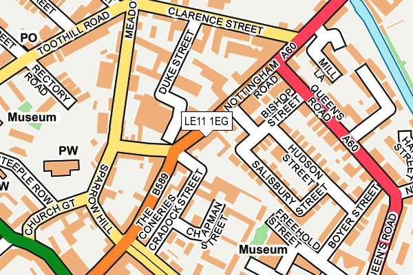 LE11 1EG map - OS OpenMap – Local (Ordnance Survey)