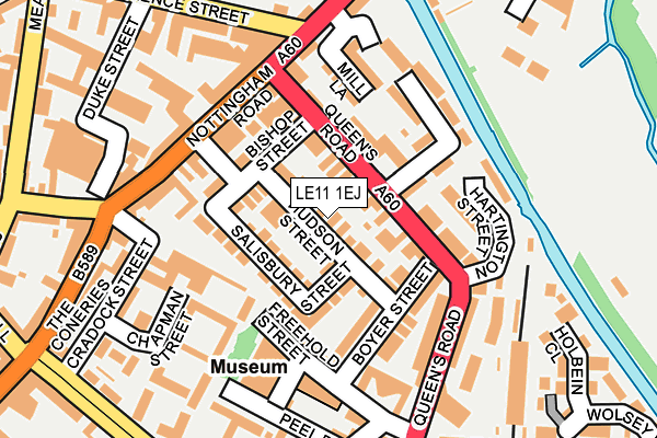 LE11 1EJ map - OS OpenMap – Local (Ordnance Survey)
