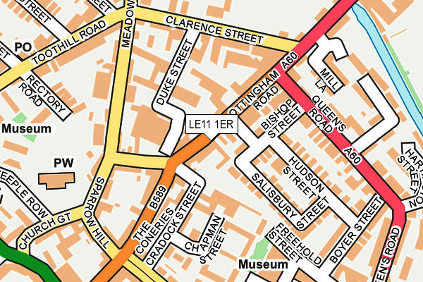 LE11 1ER map - OS OpenMap – Local (Ordnance Survey)