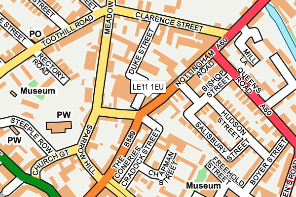 LE11 1EU map - OS OpenMap – Local (Ordnance Survey)