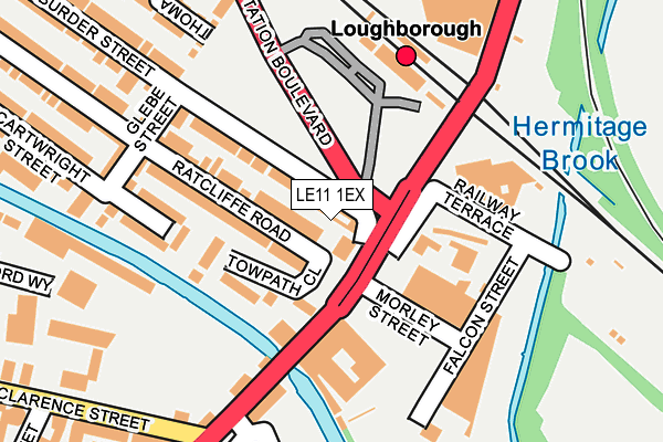 LE11 1EX map - OS OpenMap – Local (Ordnance Survey)