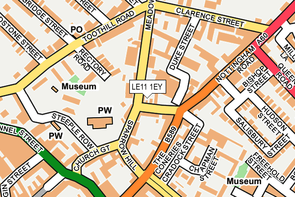 LE11 1EY map - OS OpenMap – Local (Ordnance Survey)