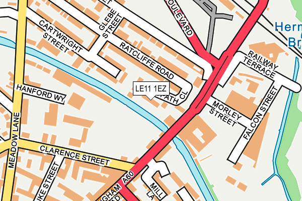 LE11 1EZ map - OS OpenMap – Local (Ordnance Survey)