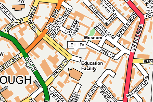 LE11 1FA map - OS OpenMap – Local (Ordnance Survey)