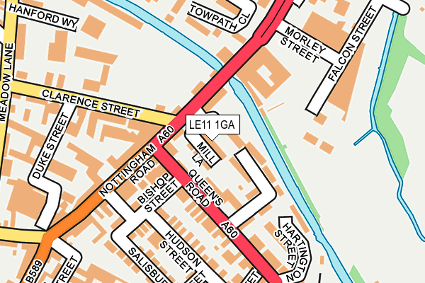LE11 1GA map - OS OpenMap – Local (Ordnance Survey)