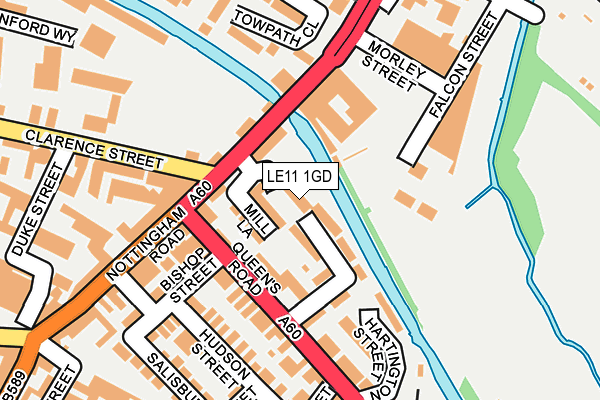 LE11 1GD map - OS OpenMap – Local (Ordnance Survey)